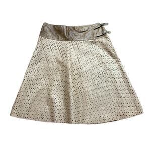 Anja Flint Leather Cream Skirt Size XS